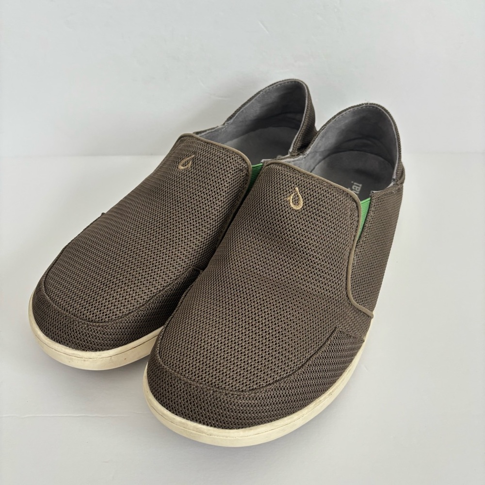 OluKai Nohea Mesh Slip On Brown Shoes Loafers Men’s 11